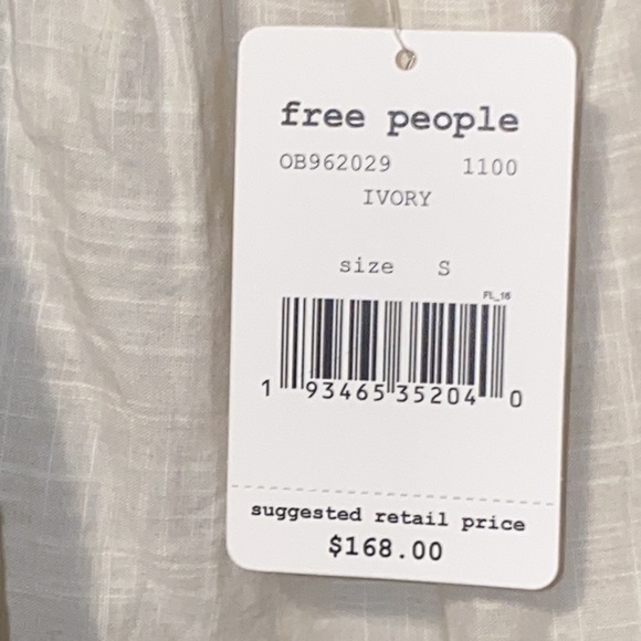 NWT FreePeople Ivory Lace Short Sleeve Off Shoulder Party Peasant Top in Ivory S - Picture 3 of 16